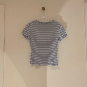 blue and white striped shirt 🤍